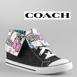 Coach Black and Multicolor High-Top Sneakers